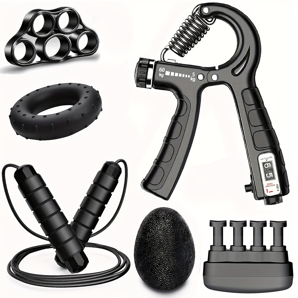 Finger Strengthener & Hand Exerciser - Heavy-Duty PP Construction, Ergonomic Grip Trainer for Musicians, Gymnasts, Climbers, Athletes - No Power Needed, Portable Fitness Equipment with Textured Surface & Secure Cl