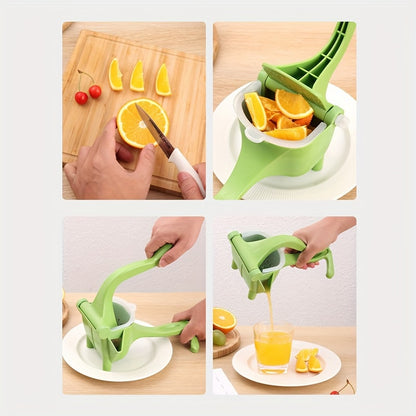 1pc Green Multifunctional Manual Citrus Juicer - Compact Handheld Fruit Squeezer for Oranges, Lemons & More, Durable Plastic Design for Easy Juicing at Home, Home Juice Making | Handheld Juicer | Easyclean Material, Juicer Sq