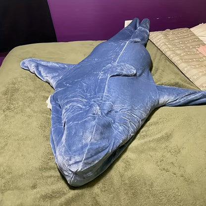 Wearable Shark Blanket Hoodie & Shark Sleeping Bag - Soft Cozy Shark Costume for &, Bedspread with Shark Bedcover, Machine Washable Shark Themed Sleepwear for Themed Parties & Bedtime ()