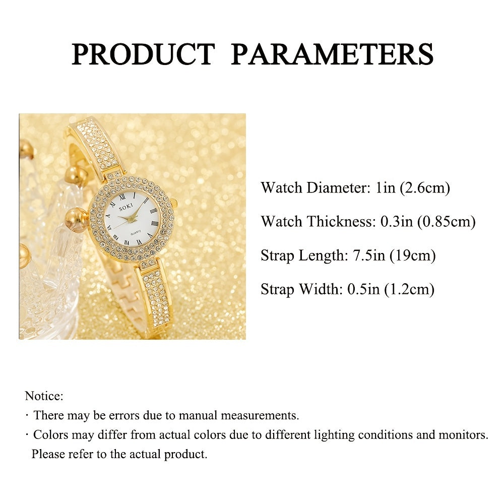 Ultra Thin Bracelet Watches For Women Sparkle Rhinestone Ladies Dress Analog Quartz Watch Small Dial Wrist Watches