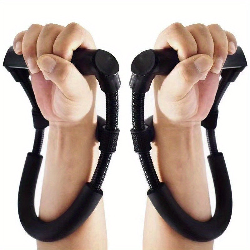 Adjustable Wrist Strengthener & Grip Trainer - Heavy-Duty Stainless Steel Forearm & Hand Workout Equipment for Athletes, Musicians, Injury Recovery - Portable Home Gym Fitness Tool, Black, Muscle Trainer, Ergonomic Design, No