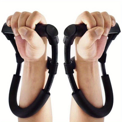 Adjustable Wrist Strengthener & Grip Trainer - Heavy-Duty Stainless Steel Forearm & Hand Workout Equipment for Athletes, Musicians, Injury Recovery - Portable Home Gym Fitness Tool, Black, Muscle Trainer, Ergonomic Design, No