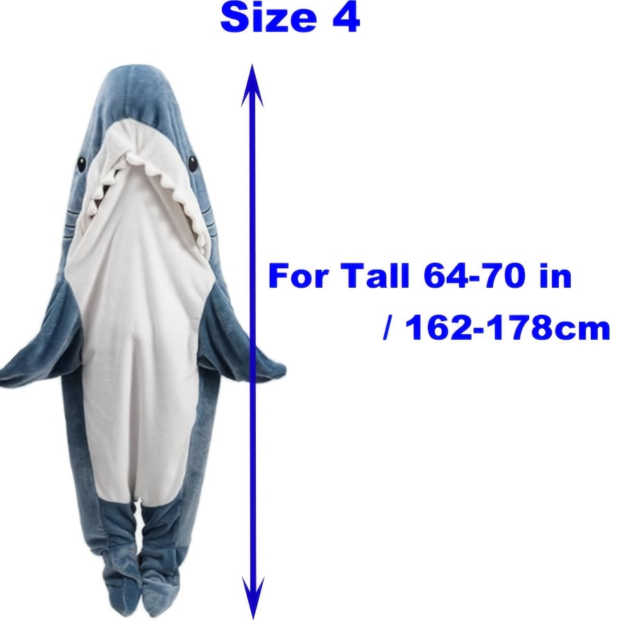 Wearable Shark Blanket Hoodie & Shark Sleeping Bag - Soft Cozy Shark Costume for &, Bedspread with Shark Bedcover, Machine Washable Shark Themed Sleepwear for Themed Parties & Bedtime ()