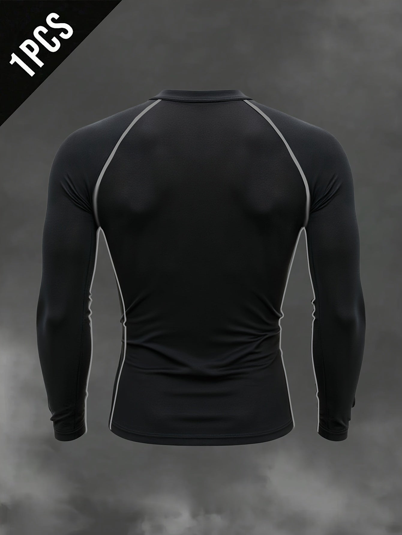 Men's Athletic T-Shirt, Sporty Body-Hugging Fit with High Elasticity, Crew Neck, Long Sleeve, Suitable for Hiking, Jogging, Cycling, and Outdoor Fitness Workouts