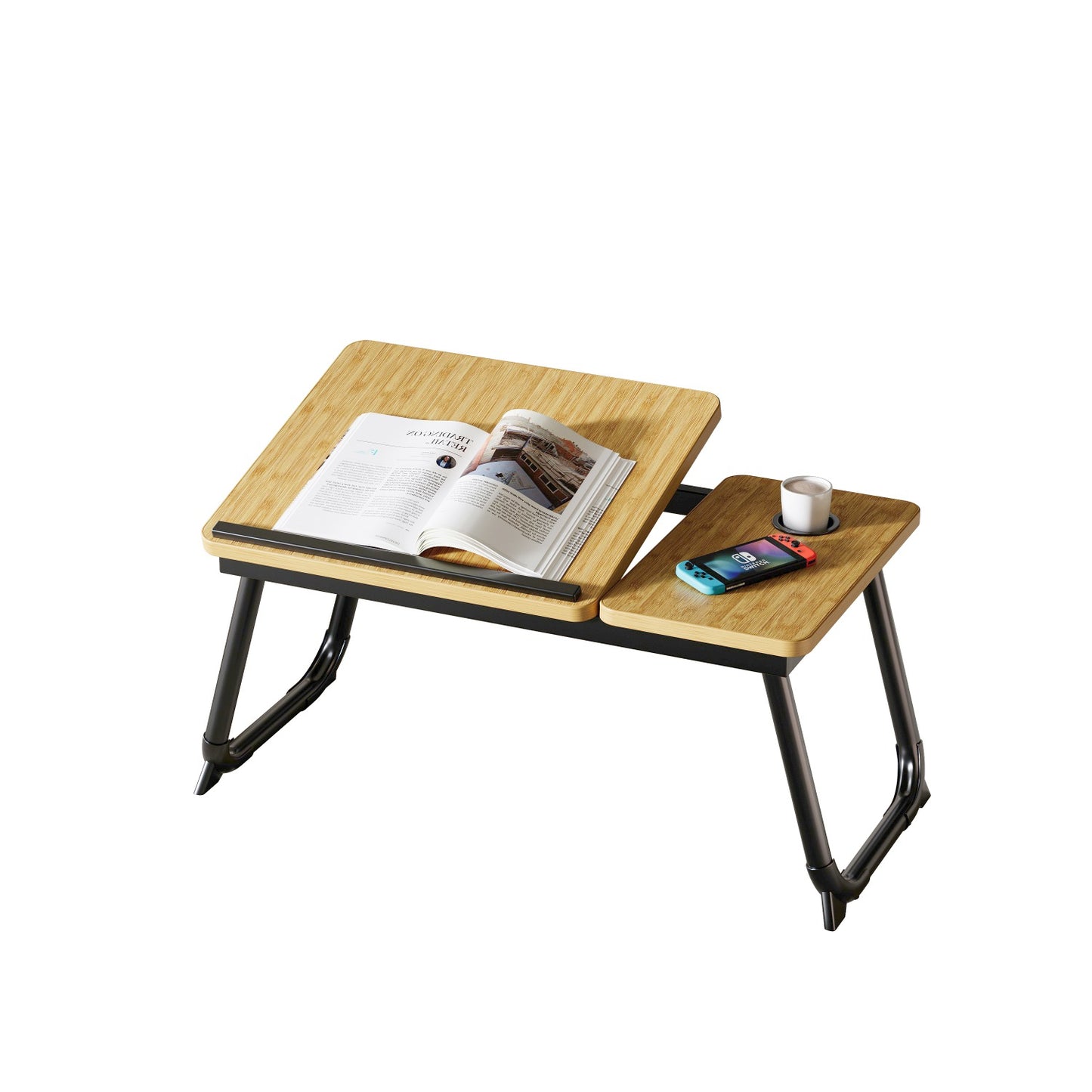 Laptop Bed Desk, Foldable Bed Desk with Cup Holder, Laptop Desk Shelf, Adjustable in Five Gears, Suitable for Working, Reading And Writing on The Bed Sofa And Floor.