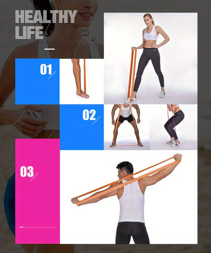 1pc Elastic Resistance Band Exercise Expander Stretch Fitness Rubber Band Pull Up Assist Bands For Training Pilates Home Gym Workout