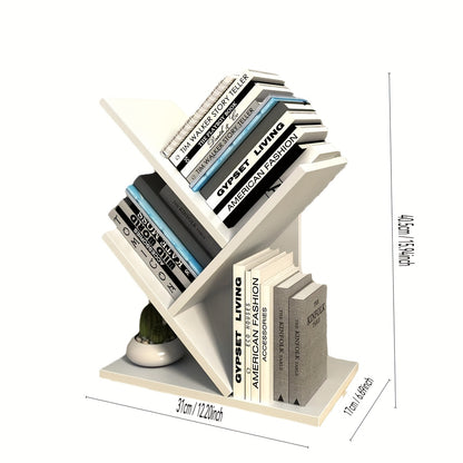 Home Storage Wooden Bookshelf Tree-Shaped Creative Display Rack