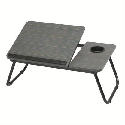 Foldable Laptop Table 55x32x25cm Notebook Table Bedside Table Foldable Notebook Laptop Bed Tray Table for Reading or Breakfast with Cup Holder