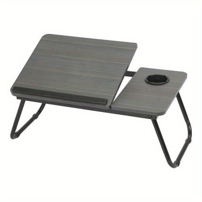 Foldable Laptop Table 55x32x25cm Notebook Table Bedside Table Foldable Notebook Laptop Bed Tray Table for Reading or Breakfast with Cup Holder
