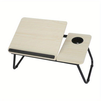 Foldable Laptop Table 55x32x25cm Notebook Table Bedside Table Foldable Notebook Laptop Bed Tray Table for Reading or Breakfast with Cup Holder