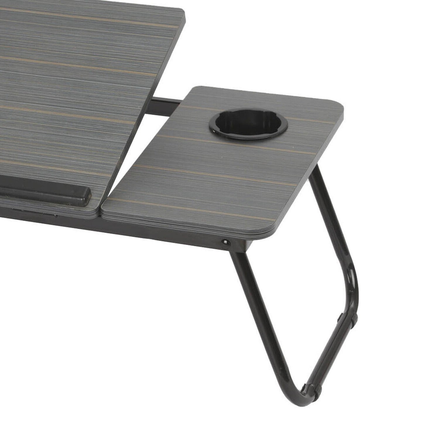 Foldable Laptop Table 55x32x25cm Notebook Table Bedside Table Foldable Notebook Laptop Bed Tray Table for Reading or Breakfast with Cup Holder