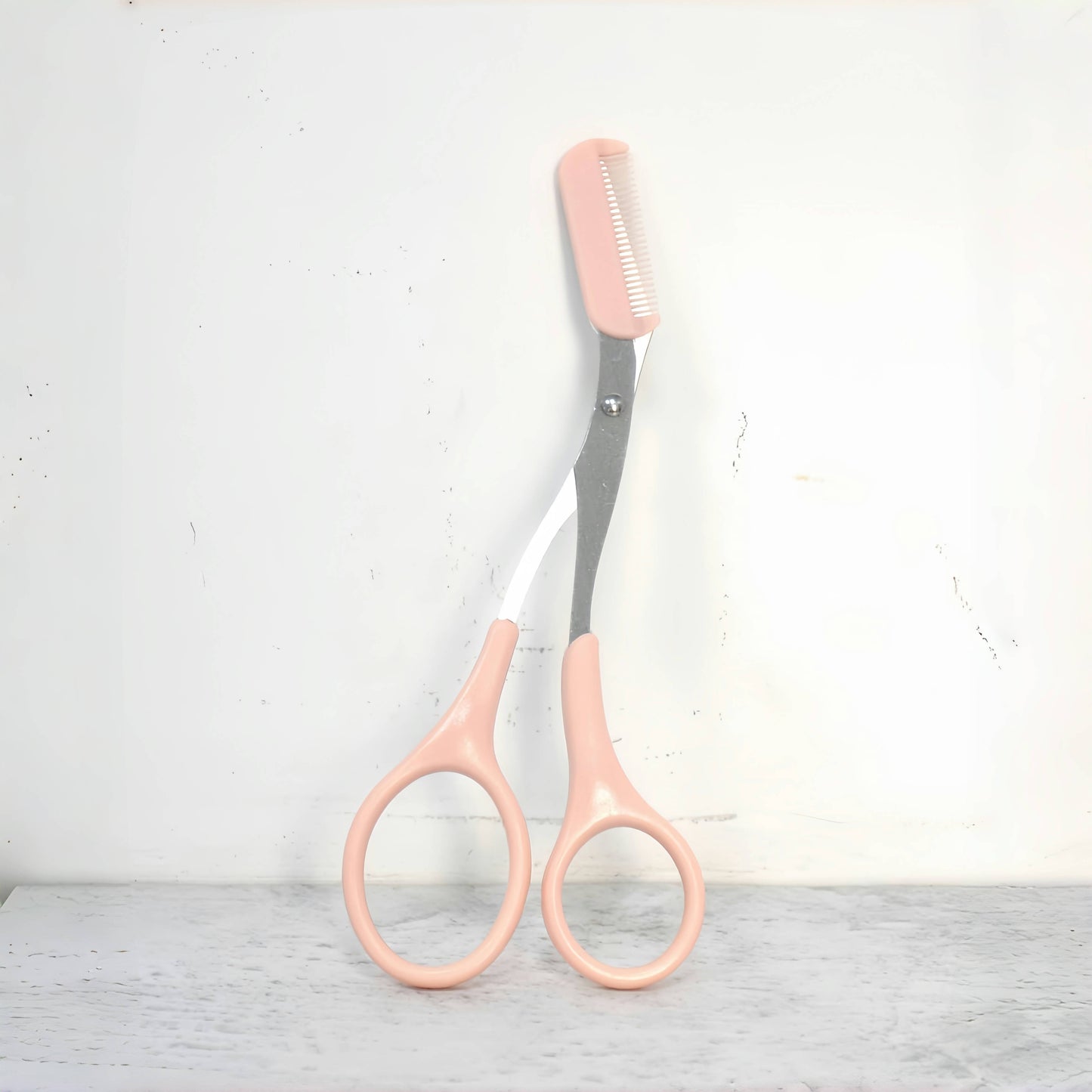 Ambidextrous Eyebrow Trimmer with Built-In Comb - Stainless Steel Precision Grooming Scissors for Perfect Brows, Unscented Metal Tool
