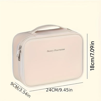 Multi-layer large-capacity detachable makeup bag, travel-inspired cosmetic organizer with brush storage, versatile portable beauty essentials pouch suitable for both men and women, lightweight travel-friendly essential beauty