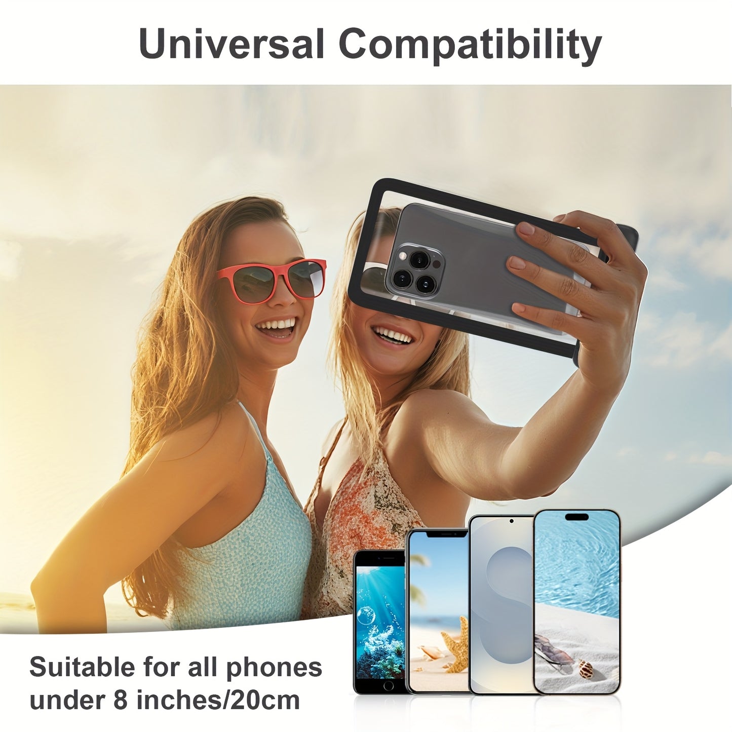 2 Pack 17.78 cm Phone | For iPhone16Pro 15 14 13 12 11 Pro Max XS Plus for galaxy Phone, PVC Dry Bags for Diving, Swimming, Snorkeling and Beach Adventures