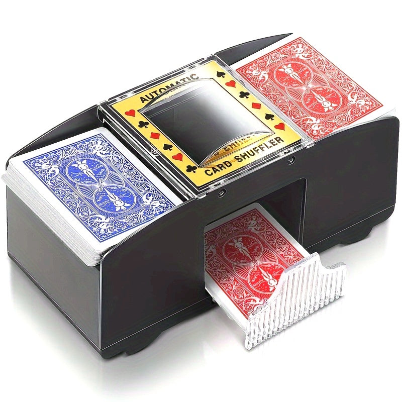 Durable Plastic Automatic Card Shuffler - Perfect for Family Game Nights And Poker Enthusiasts, This Easy-To-Use Transparent Shuffler Is Ideal for Those Aged 14 And Above, Without Battery