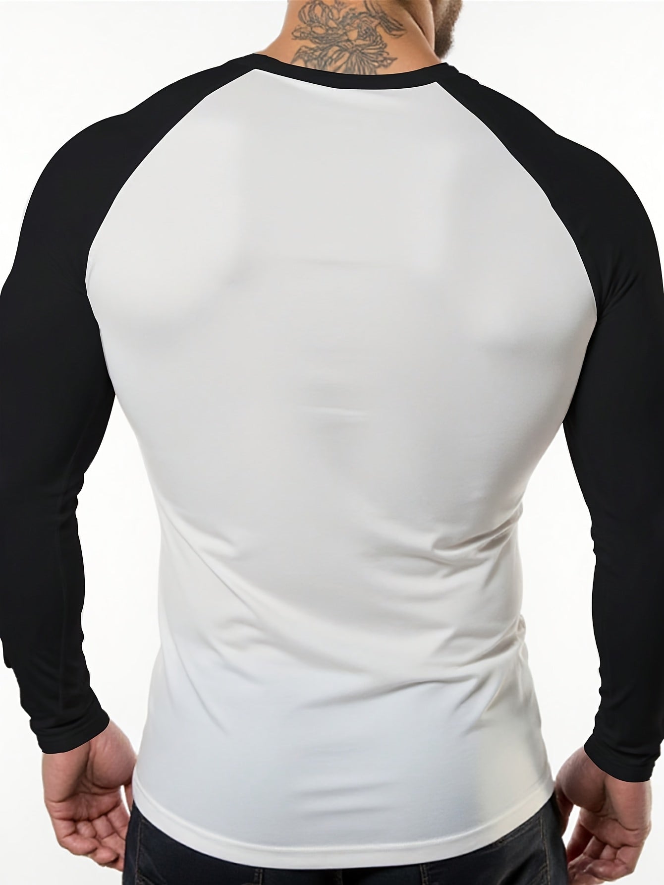 Men's Athletic T-Shirt, Sporty Body-Hugging Fit with High Elasticity, Crew Neck, Long Sleeve, Suitable for Hiking, Jogging, Cycling, and Outdoor Fitness Workouts