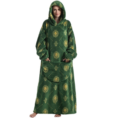 Wearable Blanket Hoodie Plush Soft Warm Hoodie Blanket, Comfy Sweatshirt with Big Pocket for Women & Men Adults