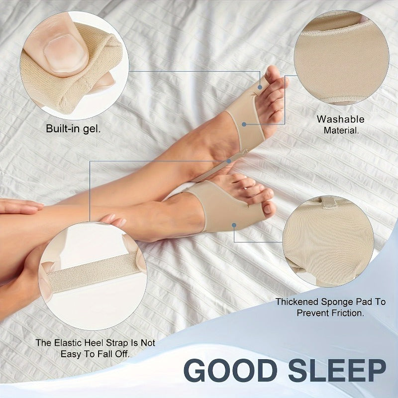 A Pair of Adjustable Elastic Toe Separators, Unisex Gel Toe And Thumb Separators with Gel Pads - Designed for Foot Comfort - Suitable for Nighttime Use, Hiking, Camping - a Perfect Gift for Both Men And Women for Christmas An