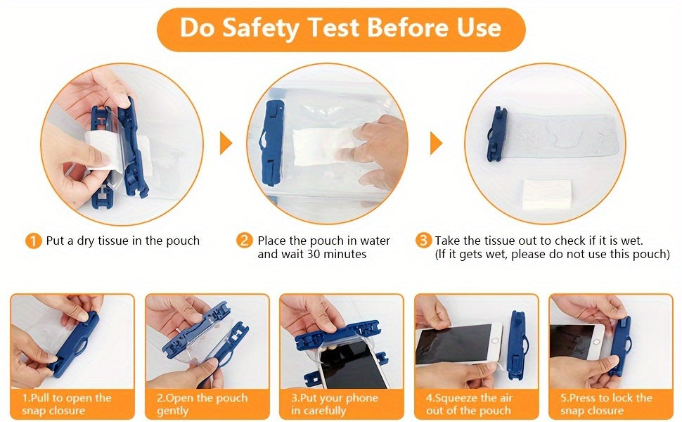 2 Pack 17.78 cm Phone | For iPhone16Pro 15 14 13 12 11 Pro Max XS Plus for galaxy Phone, PVC Dry Bags for Diving, Swimming, Snorkeling and Beach Adventures