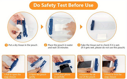 2 Pack 17.78 cm Phone | For iPhone16Pro 15 14 13 12 11 Pro Max XS Plus for galaxy Phone, PVC Dry Bags for Diving, Swimming, Snorkeling and Beach Adventures