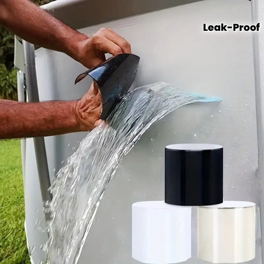 400% More Leak-Proof Tape - Maximum Waterproof, Super Rubber, Suitable for Indoor and Outdoor Use, Perfect for Homes, RVs, Roofs, Pipes, Pools - Black/White Options, Waterproof Tape for Sealing and Leak Repair - Self-Adhesive