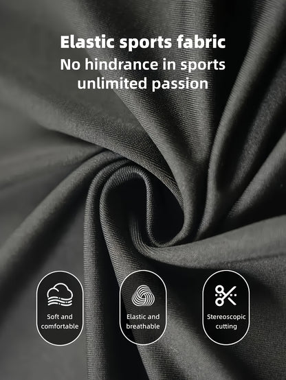 Men's Athletic T-Shirt, Sporty Body-Hugging Fit with High Elasticity, Crew Neck, Long Sleeve, Suitable for Hiking, Jogging, Cycling, and Outdoor Fitness Workouts