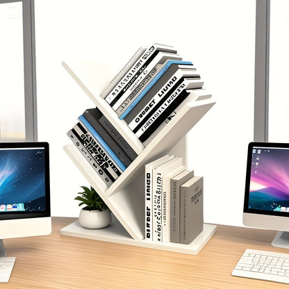 Home Storage Wooden Bookshelf Tree-Shaped Creative Display Rack