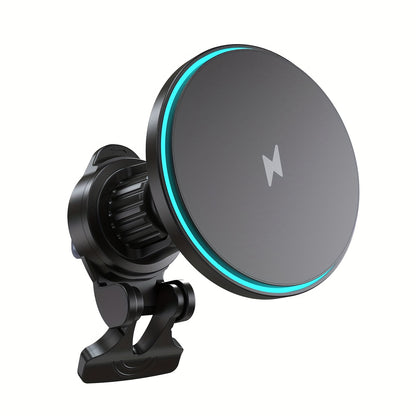 15W Magnetic Car Charger, Featuring a Strong Magnet, This Magnetic Wireless Charging Mount Is Compatible with Iphone 15 Pro Max, 14, 13, 12 Plus. It Is a Qi Car Charger with a Magnetic Design, Allowing for 360° Rotation And