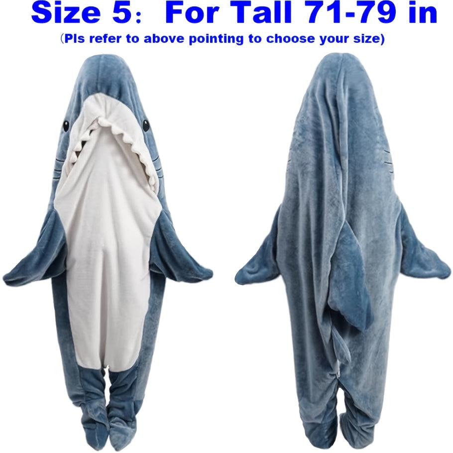 Wearable Shark Blanket Hoodie & Shark Sleeping Bag - Soft Cozy Shark Costume for &, Bedspread with Shark Bedcover, Machine Washable Shark Themed Sleepwear for Themed Parties & Bedtime ()