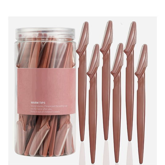 12-Piece Stainless Steel Trimmer Razor with Protective Cover, Suitable for Men and Women - Precision Eyebrow Shaver