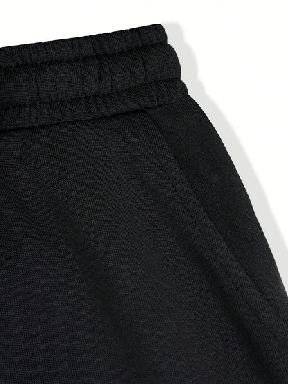 Men'S Casual Sports Long Pants, Loose Fit - Made of Polyester, Featuring a Drawstring Design, Suitable for Jogging, Streetwear, And Outdoor Activities, Warm Fleece-Lined Pants for Autumn And Winter