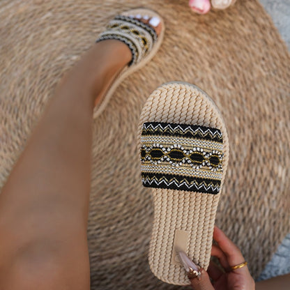 Women's Slip-on Fashion Flat Sandals with Thick Soles and Slippers, Women Shoes