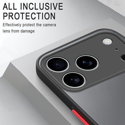 Luxury Matte Armor Shockproof Phone Case with Camera Lens Protection for iPhone 16/17 Series, 6.6ft Drop-Resistant Wireless Charging Hard Cover