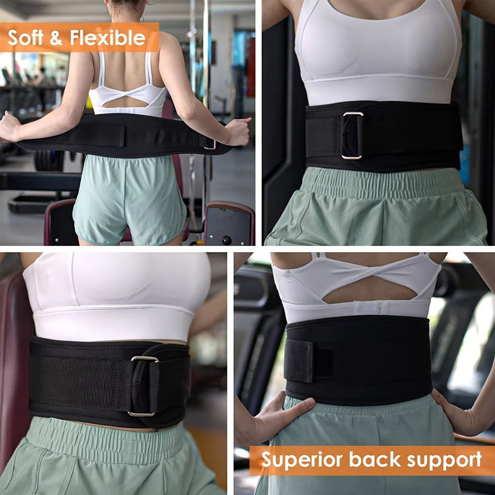 1pc EVA Gym Weightlifting Belt, Adjustable Waist Back Support, Hook-and-Loop Closure, Hand Wash Only, Uncharged, for Squat Dumbbell Barbell Deadlifts Training Fitness