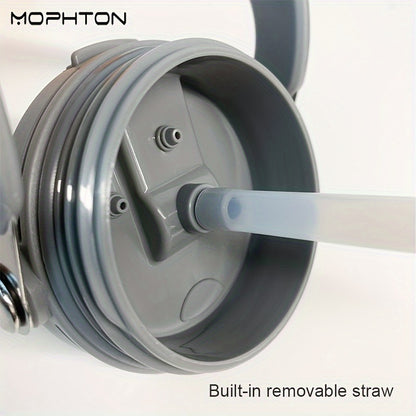 MOPHTON Insulated Stainless Steel Tumbler - Dual Drinking, 24-Hour Cold Retention, Portable for Office, Gym, Yoga & Travel