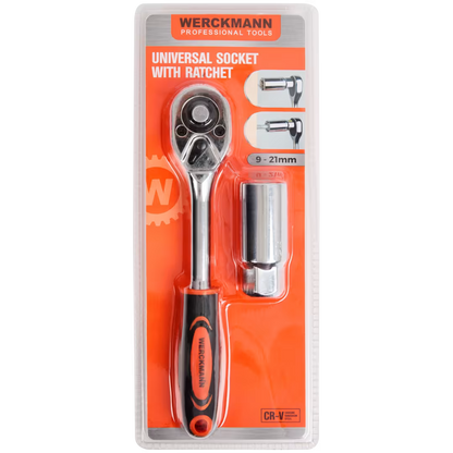 Werckmann universal socket wrench with ratchet 2 pieces