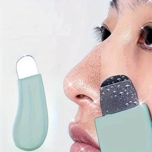 Ergonomic Tool - Gentle Facial Pore Cleanser with Textured Surface, Non-Electric Skincare Spatula Featuring Light Green Grip for Easy Use, Pore Cleansing Accessory Suitable for All Seasons