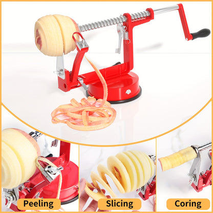 Apple Peeler Corer 3 In 1 Apple Peeler Slicer Corer With Powerful Suction Base And Stainless Steel Blades