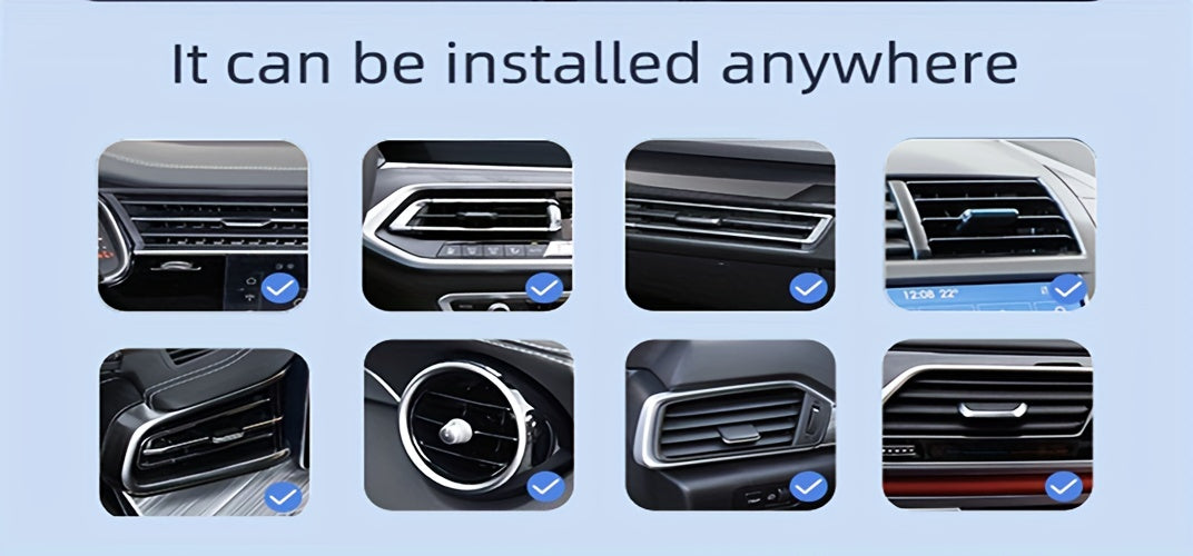 SUONEE 15W Fast Wireless Car Charger with Auto-Clamping - USB Magnetic Charging Mount for iPhone 16/15/14/13/12/11 Pro Max/Xs, Samsung S24/S23/S22/S21/S20/S10+/S9+/Note 9 & More, Rechargeable Lithium Polymer Battery, Car Char