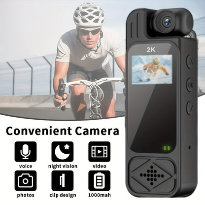 Portable Body Camera Equipped with Infrared Night Vision, Motion Detection, And a 180° Adjustable Lens, Ideal for Sports, Cycling, Fishing, And Various Events - Perfect for Halloween, Christmas, Mother'S Day, Or Birthdays