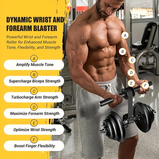 1pc Iron Wrist and Forearm Strengthener, Muscle Training Bar, Power Training Equipment, Black, Universal Fit, No Power Required, Fitness & Outdoor Sports Gear