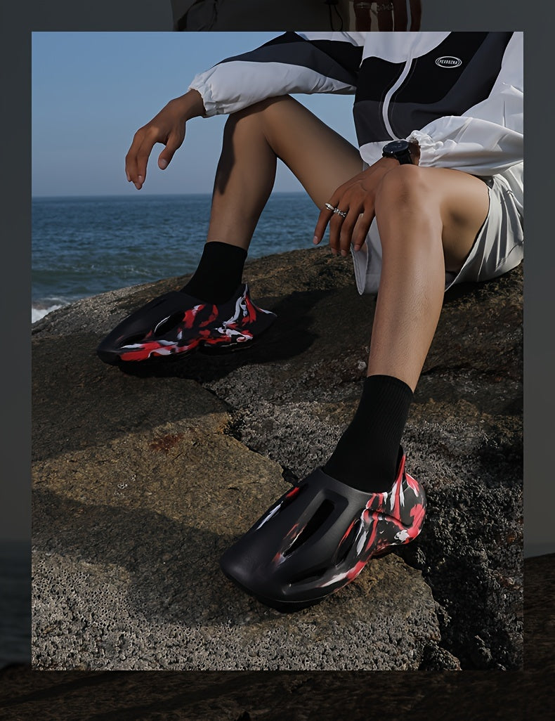 Unisex, Coconut Hole Slippers for Couples - Summer Casual Slip-Resistant and Wear-Resistant Sporty Stepping on Feeling Sandals with Function for Beach and Indoor Use, Women Shoes