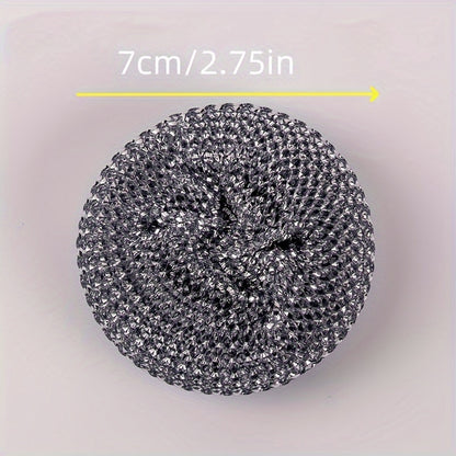 2pcs/Stainless Steel Sponge Handle Scrub Bru Nsh Kitchen Cleaning Tool, On-Scratch Nano Wire Detachable Stain Removal Ball for Home Use, No Residue Multi-Purpose Cleaning Brushp