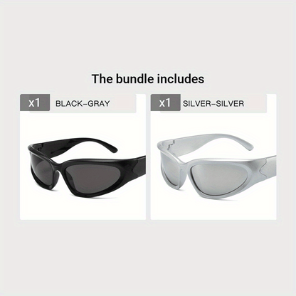 Classic Punk Women Steampunk Oval Wrap Around Mirrored Cycling Eyewear fashion glasses