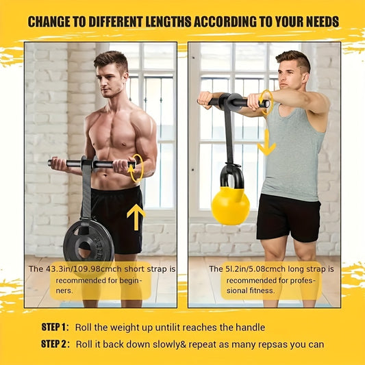 1pc Iron Wrist and Forearm Strengthener, Muscle Training Bar, Power Training Equipment, Black, Universal Fit, No Power Required, Fitness & Outdoor Sports Gear