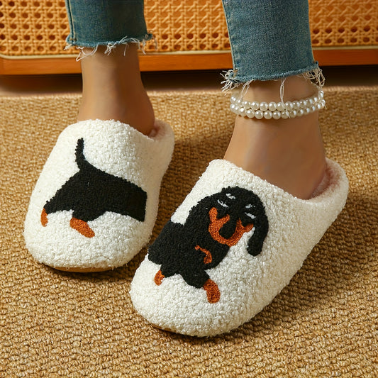 Fashionable And Cute Cartoon Dachshund Slippers, Perfect for a Cozy And Comfortable Winter at Home. Ideal Holiday Gift for Women, Especially Dog Lovers