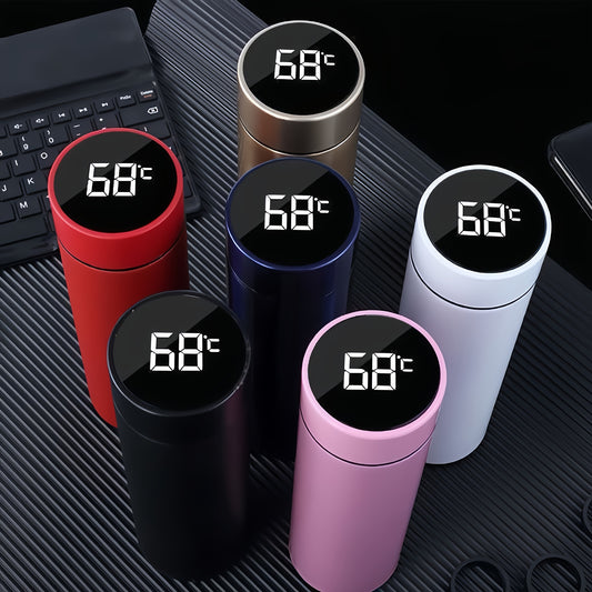 A Smart Temperature Display 304 Stainless Steel Thermos, Sports Cup with LED Touch Screen, Portable for Outdoor Leisure, Straight Water , Thermal Cup with Long-Lasting Insulation And Vacuum Heat Retention