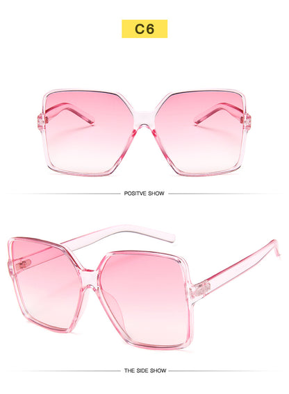 Women's Oversized Shield Fashion Glasses with Gradient Dark to Light Lenses, Lightweight Plastic Frame for & Fashion Accessories, Stylish Protection Eyewear, Trendy Women
