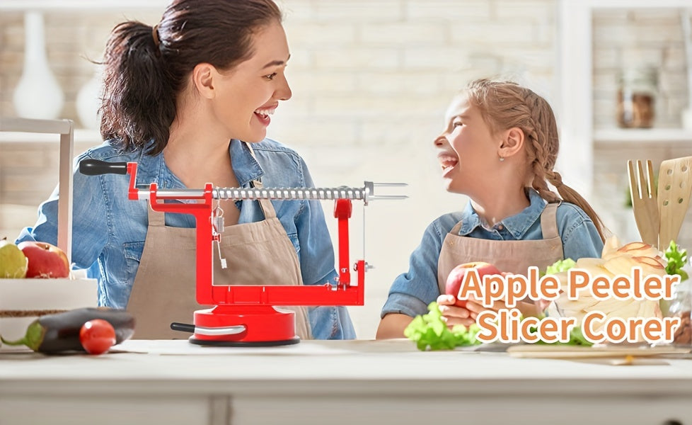 Apple Peeler Corer 3 In 1 Apple Peeler Slicer Corer With Powerful Suction Base And Stainless Steel Blades