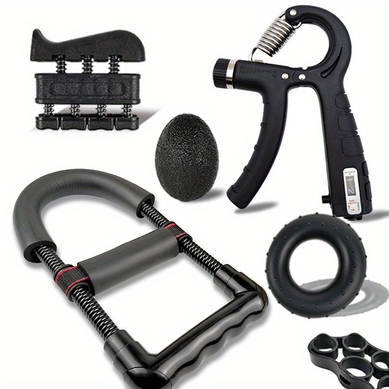 Adjustable Wrist Strengthener & Grip Trainer - Heavy-Duty Stainless Steel Forearm & Hand Workout Equipment for Athletes, Musicians, Injury Recovery - Portable Home Gym Fitness Tool, Black, Muscle Trainer, Ergonomic Design, No